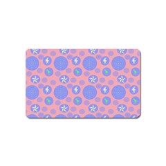 Pink Retro Dots Magnet (name Card) by snowwhitegirl