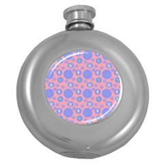 Pink Retro Dots Round Hip Flask (5 Oz) by snowwhitegirl