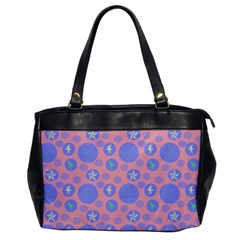 Pink Retro Dots Office Handbags by snowwhitegirl