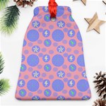 Pink Retro Dots Ornament (Bell) Front