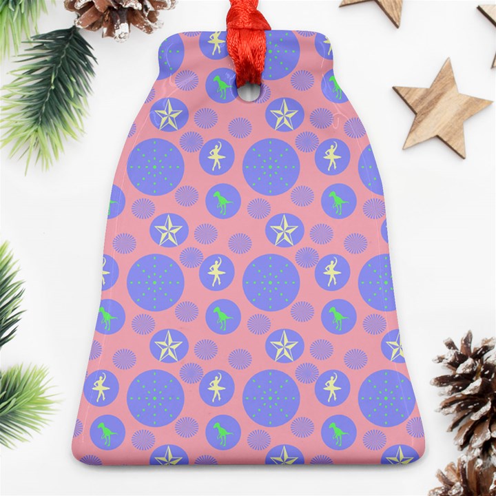 Pink Retro Dots Ornament (Bell)