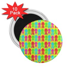 Colorful Robots 2 25  Magnets (10 Pack)  by snowwhitegirl