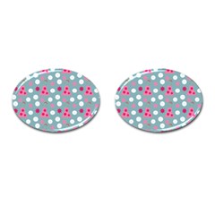 Pink Dress Blue Cufflinks (oval) by snowwhitegirl