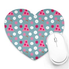 Pink Dress Blue Heart Mousepads by snowwhitegirl