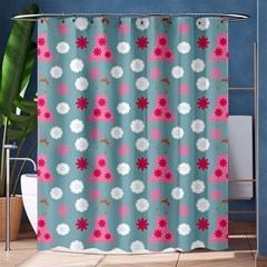 Pink Dress Blue Shower Curtain 60  X 72  (medium)  by snowwhitegirl