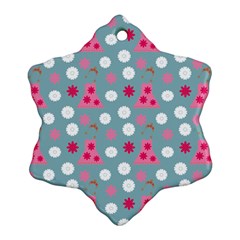 Pink Dress Blue Ornament (snowflake) by snowwhitegirl