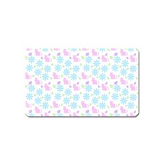 Cats And Flowers Magnet (name Card) by snowwhitegirl