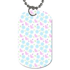 Cats And Flowers Dog Tag (two Sides) by snowwhitegirl