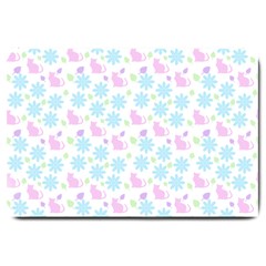 Cats And Flowers Large Doormat  by snowwhitegirl