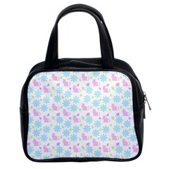 Cats And Flowers Classic Handbags (2 Sides) by snowwhitegirl