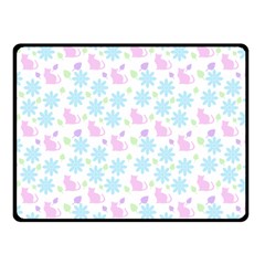 Cats And Flowers Fleece Blanket (small) by snowwhitegirl