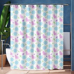 Cats And Flowers Shower Curtain 60  X 72  (medium)  by snowwhitegirl