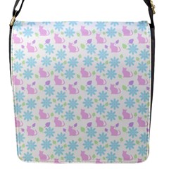 Cats And Flowers Flap Messenger Bag (s) by snowwhitegirl