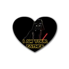 Darth Vader Cat Rubber Coaster (heart)  by Valentinaart