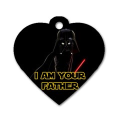 Darth Vader Cat Dog Tag Heart (two Sides) by Valentinaart