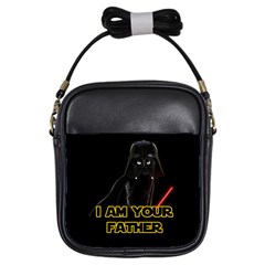 Darth Vader Cat Girls Sling Bags by Valentinaart