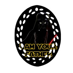 Darth Vader Cat Ornament (oval Filigree) by Valentinaart