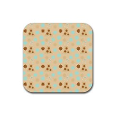 Beige Dress Rubber Coaster (square)  by snowwhitegirl