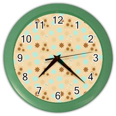 Beige Dress Color Wall Clocks by snowwhitegirl