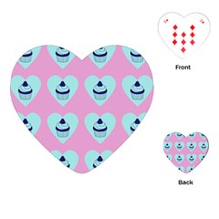 Cupcakes In Pink Playing Cards (heart)  by snowwhitegirl