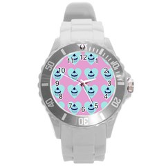 Cupcakes In Pink Round Plastic Sport Watch (l) by snowwhitegirl