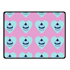 Cupcakes In Pink Double Sided Fleece Blanket (small) 