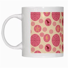 Cream Retro Dots White Mugs by snowwhitegirl