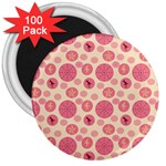 Cream Retro Dots 3  Magnets (100 pack) Front