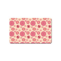 Cream Retro Dots Magnet (name Card) by snowwhitegirl