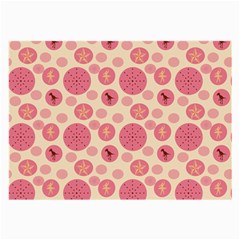 Cream Retro Dots Large Glasses Cloth (2-side) by snowwhitegirl