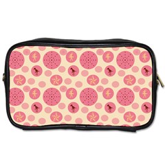 Cream Retro Dots Toiletries Bags by snowwhitegirl