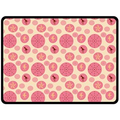 Cream Retro Dots Fleece Blanket (large)  by snowwhitegirl