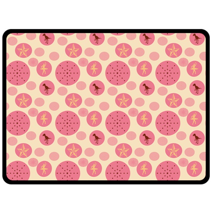 Cream Retro Dots Fleece Blanket (Large) 