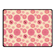 Cream Retro Dots Fleece Blanket (small)