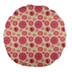 Cream Retro Dots Large 18  Premium Flano Round Cushions by snowwhitegirl