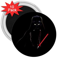 Darth Vader Cat 3  Magnets (10 Pack)  by Valentinaart