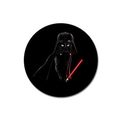 Darth Vader Cat Magnet 3  (round) by Valentinaart