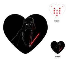 Darth Vader Cat Playing Cards (heart)  by Valentinaart