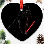 Darth Vader Cat Heart Ornament (Two Sides) Front