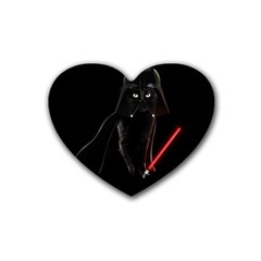 Darth Vader Cat Heart Coaster (4 Pack)  by Valentinaart