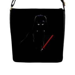 Darth Vader Cat Flap Messenger Bag (l)  by Valentinaart