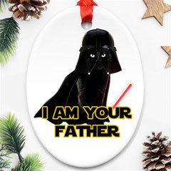 Darth Vader Cat Ornament (oval) by Valentinaart