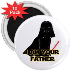 Darth Vader Cat 3  Magnets (10 Pack)  by Valentinaart