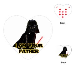 Darth Vader Cat Playing Cards (heart)  by Valentinaart