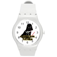 Darth Vader Cat Round Plastic Sport Watch (m) by Valentinaart