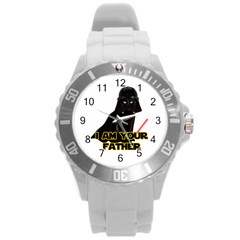 Darth Vader Cat Round Plastic Sport Watch (l) by Valentinaart