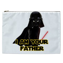 Darth Vader Cat Cosmetic Bag (xxl)  by Valentinaart