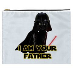 Darth Vader Cat Cosmetic Bag (xxxl)  by Valentinaart