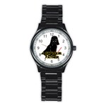 Darth Vader Cat Stainless Steel Round Watch Front