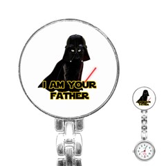 Darth Vader Cat Stainless Steel Nurses Watch by Valentinaart